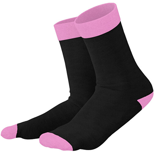 Adam - Die Premium Business Socke , schwarz / rosa, 85% Natur Baumwolle, 12% regeniertes umwelftreundliches Polyamid, 3% Elastan, 36,00cm x 0,40cm x 8,00cm (Länge x Höhe x Breite), Bild 1