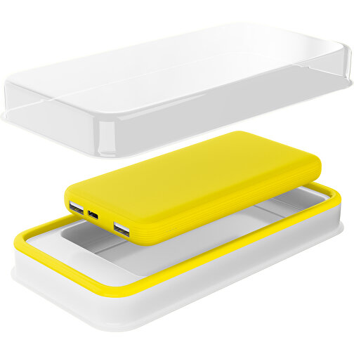 Duale Powerbank CustomColor Ink. Wireless Charger , gelb, ABS-Kunststoff, Polycarbonat (PC), 15,30cm x 1,20cm x 7,60cm (Länge x Höhe x Breite), Bild 2