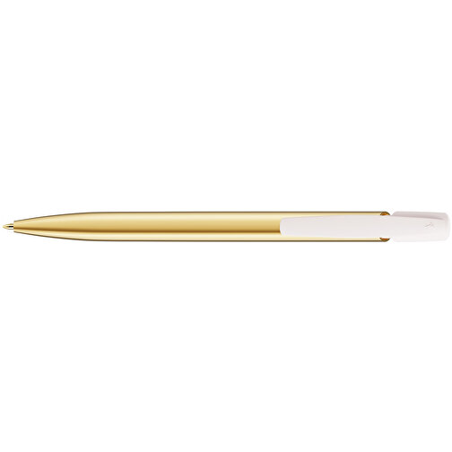 BIC® Media Clic Shine Ballpen Siebdruck , BiC, weiß/gold, Kunststoff, 14,70cm x 1,30cm (Länge x Breite), Bild 3