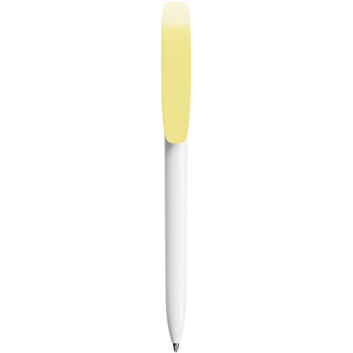 BIC® Super Clip Kugelschreiber Siebdruck , BiC, weiß/pastelgelb, Kunststoff, 14,40cm x 1,20cm (Länge x Breite), Bild 1