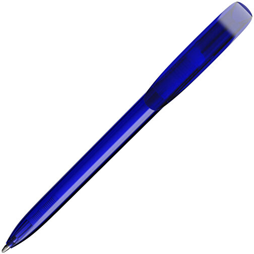 BIC® Super Clip Kugelschreiber Siebdruck , BiC, transparentes dunkelblau, Kunststoff, 14,40cm x 1,20cm (Länge x Breite), Bild 2