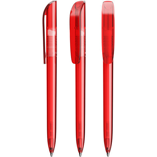 BIC® Super Clip Kugelschreiber Siebdruck , BiC, transparentes rot, Kunststoff, 14,40cm x 1,20cm (Länge x Breite), Bild 4
