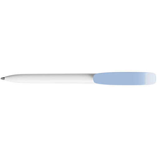 BIC® Super Clip Kugelschreiber Siebdruck , BiC, weiß/pastellblau, Kunststoff, 14,40cm x 1,20cm (Länge x Breite), Bild 3