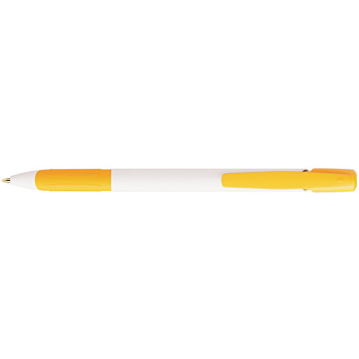 BIC® Media Clic Grip Kugelschreiber , BiC, weiss/gelb, Kunststoff, 14,70cm x 1,30cm (Länge x Breite), Bild 3