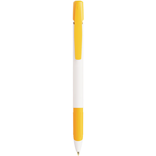 BIC® Ecolutions® Media Clic Grip Kugelschreiber , BiC, gelb/weiß/gelb, 37% Kunstoff recycelten, 14,70cm x 1,30cm (Länge x Breite), Bild 1