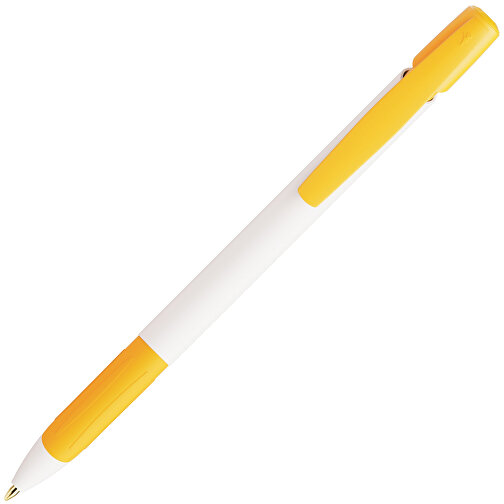 BIC® Ecolutions® Media Clic Grip Kugelschreiber , BiC, gelb/weiß/gelb, 37% Kunstoff recycelten, 14,70cm x 1,30cm (Länge x Breite), Bild 2
