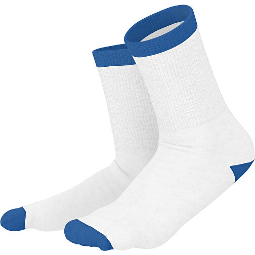 Boris - Die Premium Tennis Socke , weiß / dunkelblau, 85% Natur Baumwolle, 12% regeniertes umwelftreundliches Polyamid, 3% Elastan, 36,00cm x 0,40cm x 8,00cm (Länge x Höhe x Breite), Bild 1