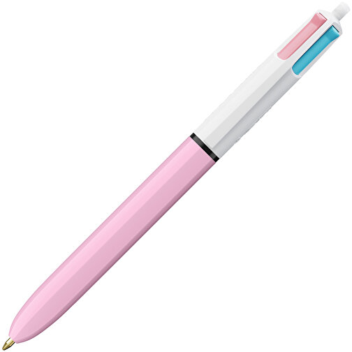 BIC® 4 Colours Fashion Kugelschreiber Siebdruck , BiC, weiß/pastelllila, Kunststoff, 14,40cm x 1,60cm (Länge x Breite), Bild 2