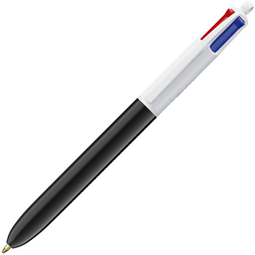 BIC® 4 Colours Kugelschreiber Siebdruck , BiC, weiss/schwarz, Kunststoff, 14,40cm x 1,60cm (Länge x Breite), Bild 2