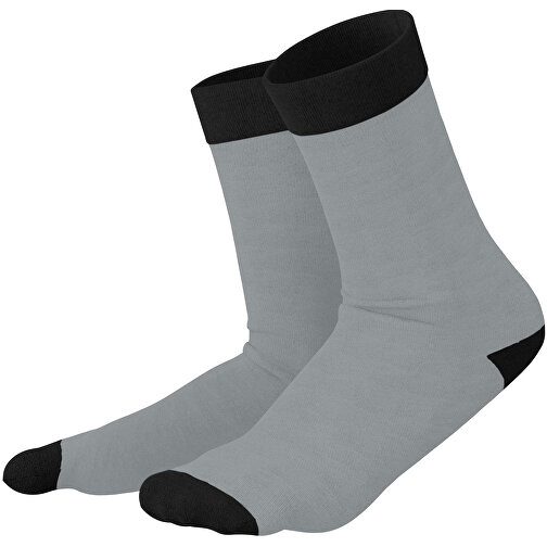 Adam - Die Premium Business Socke , silber / schwarz, 85% Natur Baumwolle, 12% regeniertes umwelftreundliches Polyamid, 3% Elastan, 36,00cm x 0,40cm x 8,00cm (Länge x Höhe x Breite), Bild 1