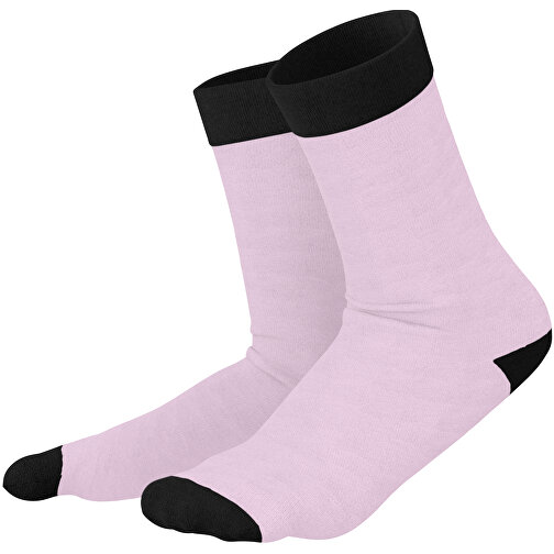 Adam - Die Premium Business Socke , zartrosa / schwarz, 85% Natur Baumwolle, 12% regeniertes umwelftreundliches Polyamid, 3% Elastan, 36,00cm x 0,40cm x 8,00cm (Länge x Höhe x Breite), Bild 1