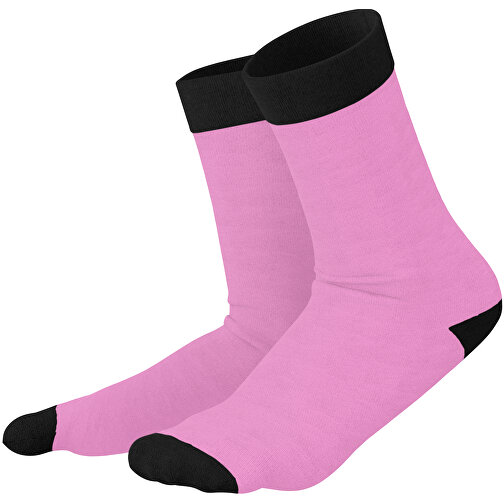 Adam - Die Premium Business Socke , rosa / schwarz, 85% Natur Baumwolle, 12% regeniertes umwelftreundliches Polyamid, 3% Elastan, 36,00cm x 0,40cm x 8,00cm (Länge x Höhe x Breite), Bild 1