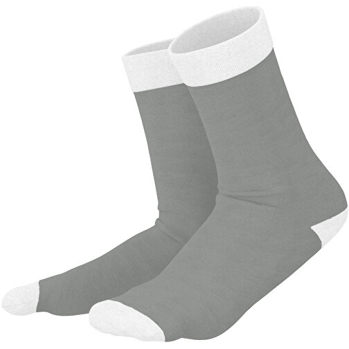 Adam - Die Premium Business Socke , grau / weiss, 85% Natur Baumwolle, 12% regeniertes umwelftreundliches Polyamid, 3% Elastan, 36,00cm x 0,40cm x 8,00cm (Länge x Höhe x Breite), Bild 1