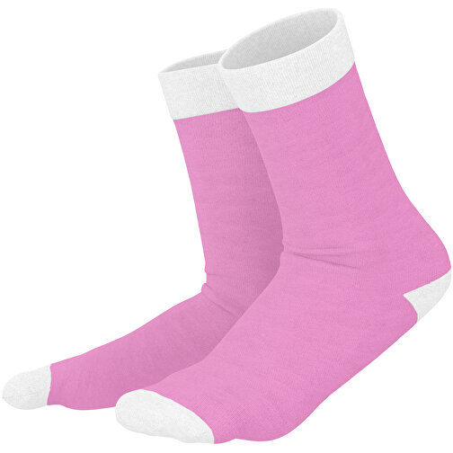 Adam - Die Premium Business Socke , rosa / weiss, 85% Natur Baumwolle, 12% regeniertes umwelftreundliches Polyamid, 3% Elastan, 36,00cm x 0,40cm x 8,00cm (Länge x Höhe x Breite), Bild 1