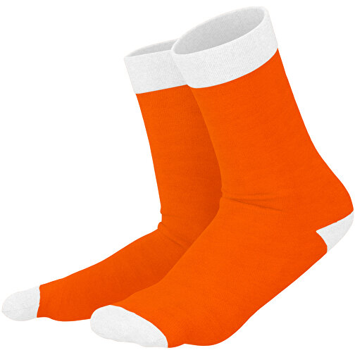 Adam - Die Premium Business Socke , orange / weiss, 85% Natur Baumwolle, 12% regeniertes umwelftreundliches Polyamid, 3% Elastan, 36,00cm x 0,40cm x 8,00cm (Länge x Höhe x Breite), Bild 1