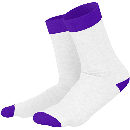 Adam - Die Premium Business Socke , weiss / violet, 85% Natur Baumwolle, 12% regeniertes umwelftreundliches Polyamid, 3% Elastan, 36,00cm x 0,40cm x 8,00cm (Länge x Höhe x Breite), Bild 1