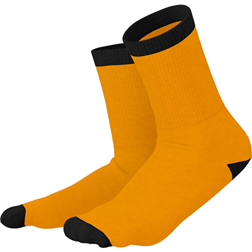 Boris - Die Premium Tennis Socke , kürbisorange / schwarz, 85% Natur Baumwolle, 12% regeniertes umwelftreundliches Polyamid, 3% Elastan, 36,00cm x 0,40cm x 8,00cm (Länge x Höhe x Breite), Bild 1