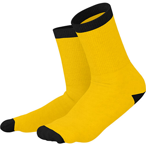 Boris - Die Premium Tennis Socke , sonnengelb / schwarz, 85% Natur Baumwolle, 12% regeniertes umwelftreundliches Polyamid, 3% Elastan, 36,00cm x 0,40cm x 8,00cm (Länge x Höhe x Breite), Bild 1