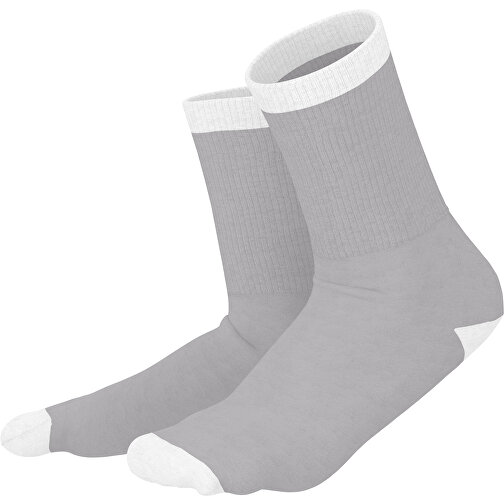 Boris - Die Premium Tennis Socke , hellgrau / weiss, 85% Natur Baumwolle, 12% regeniertes umwelftreundliches Polyamid, 3% Elastan, 36,00cm x 0,40cm x 8,00cm (Länge x Höhe x Breite), Bild 1