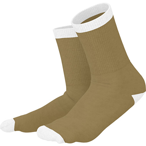 Boris - Die Premium Tennis Socke , gold / weiss, 85% Natur Baumwolle, 12% regeniertes umwelftreundliches Polyamid, 3% Elastan, 36,00cm x 0,40cm x 8,00cm (Länge x Höhe x Breite), Bild 1