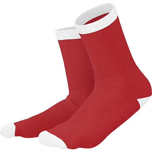 Boris - Die Premium Tennis Socke , weinrot / weiss, 85% Natur Baumwolle, 12% regeniertes umwelftreundliches Polyamid, 3% Elastan, 36,00cm x 0,40cm x 8,00cm (Länge x Höhe x Breite), Bild 1