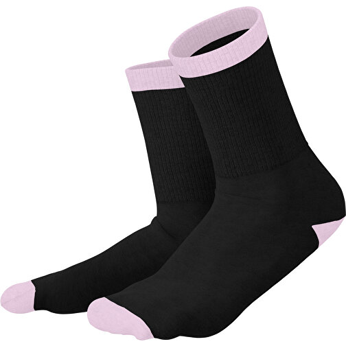 Boris - Die Premium Tennis Socke , schwarz / zartrosa, 85% Natur Baumwolle, 12% regeniertes umwelftreundliches Polyamid, 3% Elastan, 36,00cm x 0,40cm x 8,00cm (Länge x Höhe x Breite), Bild 1