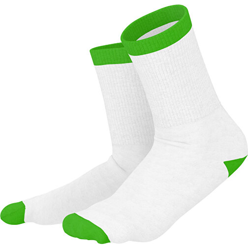 Boris - Die Premium Tennis Socke , weiss / grasgrün, 85% Natur Baumwolle, 12% regeniertes umwelftreundliches Polyamid, 3% Elastan, 36,00cm x 0,40cm x 8,00cm (Länge x Höhe x Breite), Bild 1