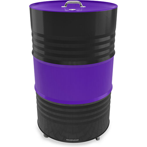 Fass-Tonne Mit Deckel , violet / schwarz, Stahlblech, 90,00cm (Höhe), Bild 1