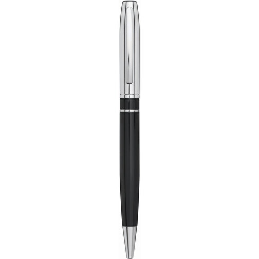 Metall-Kugelschreiber SILVER LINE , schwarz, recycelter Stahl / Messing, 14,00cm (Länge), Bild 2