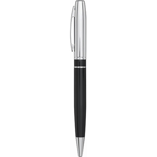 Metall-Kugelschreiber SILVER LINE , schwarz, recycelter Stahl / Messing, 14,00cm (Länge), Bild 3