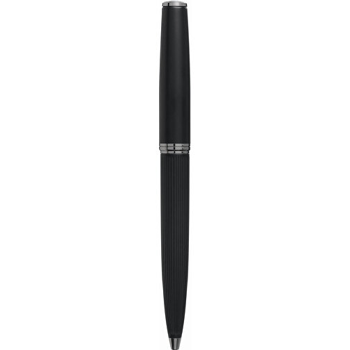 Metall-Kugelschreiber BLACK PEARL , schwarz, Stahl / Messing, 14,00cm (Länge), Bild 6