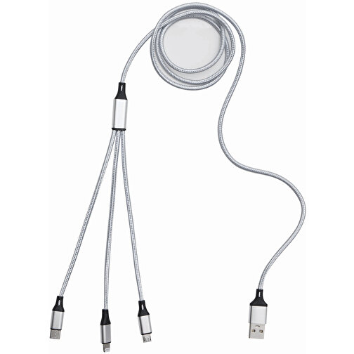 Ladekabel CHARGE DISTANCE , silber, Metall / Polyester / Aluminium / Kunststoff, 120,00cm (Länge), Bild 5