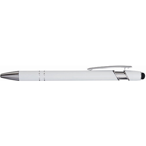 Aluminium-Kugelschreiber MERCHANT , weiß, Aluminium / Silikon, 14,20cm (Länge), Bild 3