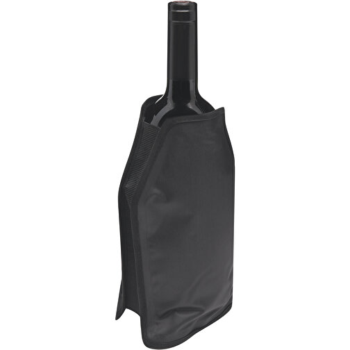 Flaschenkühler COOLING BAG , schwarz, Polyester / PVC, 15,50cm x 1,40cm x 22,50cm (Länge x Höhe x Breite), Bild 2