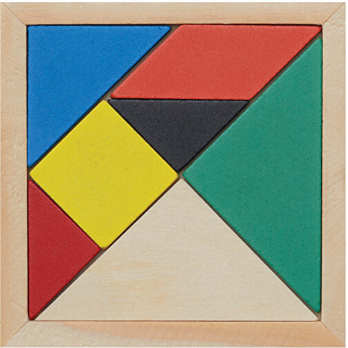 Holz-Puzzle TANGRAM BASE , bunt, Holz, 9,90cm x 0,70cm x 9,90cm (Länge x Höhe x Breite), Bild 2