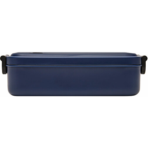 Lunchbox LUNCH TIME , marineblau, Kunststoff / Silikon, 21,00cm x 6,00cm x 11,50cm (Länge x Höhe x Breite), Bild 2
