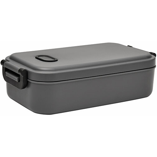 Lunchbox LUNCH TIME , grau, Kunststoff / Silikon, 21,00cm x 6,00cm x 11,50cm (Länge x Höhe x Breite), Bild 1