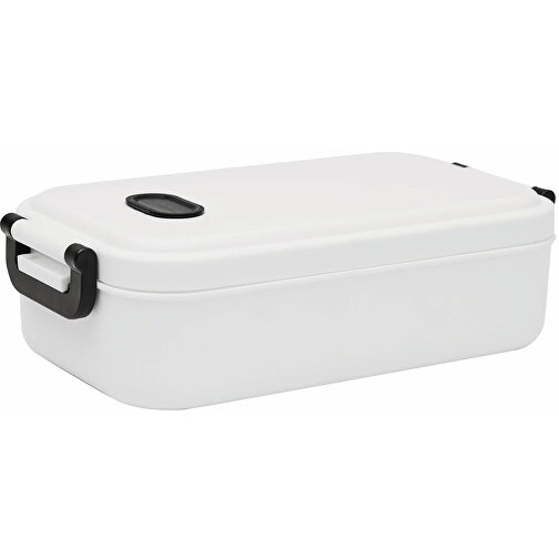 Lunchbox LUNCH TIME , weiss, Kunststoff / Silikon, 21,00cm x 6,00cm x 11,50cm (Länge x Höhe x Breite), Bild 1