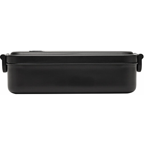 Lunchbox LUNCH TIME , schwarz, Kunststoff / Silikon, 21,00cm x 6,00cm x 11,50cm (Länge x Höhe x Breite), Bild 2