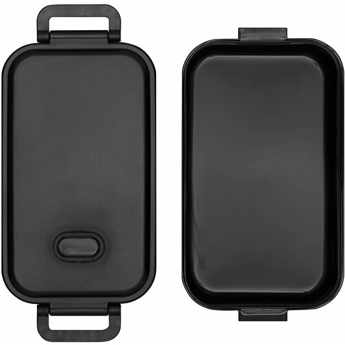 Lunchbox LUNCH TIME , schwarz, Kunststoff / Silikon, 21,00cm x 6,00cm x 11,50cm (Länge x Höhe x Breite), Bild 4