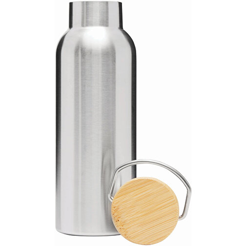 Vakuum-Trinkflasche ECO FLAVOUR , silber, Edelstahl / Bambus / Silikon, 22,30cm (Länge), Bild 4