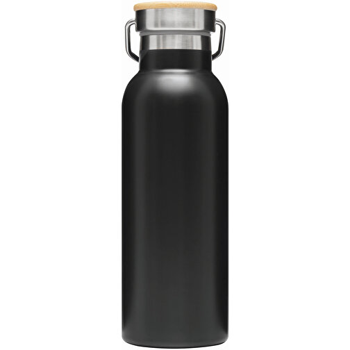 Vakuum-Trinkflasche ECO FLAVOUR , schwarz, Edelstahl / Bambus / Silikon, 22,30cm (Länge), Bild 2