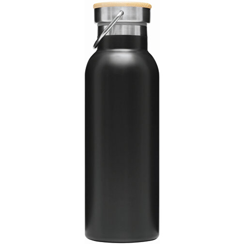 Vakuum-Trinkflasche ECO FLAVOUR , schwarz, Edelstahl / Bambus / Silikon, 22,30cm (Länge), Bild 3