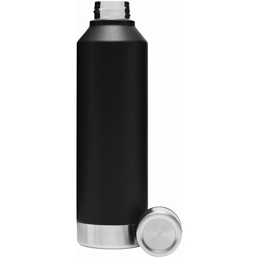 Vakuum-Trinkflasche RICH FLAVOUR , schwarz, Edelstahl / PP / Silikon, 25,30cm (Länge), Bild 3