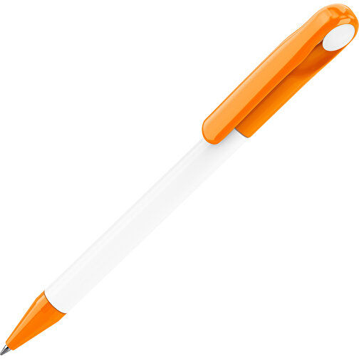 Prodir DS1 TPP Twist Kugelschreiber , Prodir, weiß poliert / orange, Kunststoff, 14,10cm x 1,40cm (Länge x Breite), Bild 1