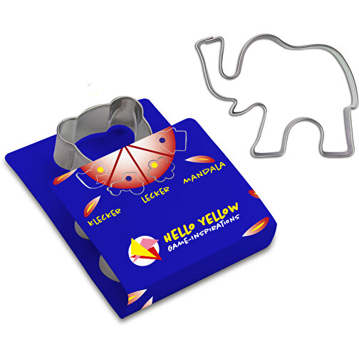 Backförmchen Kids - Elefant, Druck 4/4-c , Papier, Edelstahl, 7,50cm x 1,50cm x 6,00cm (Länge x Höhe x Breite), Bild 1