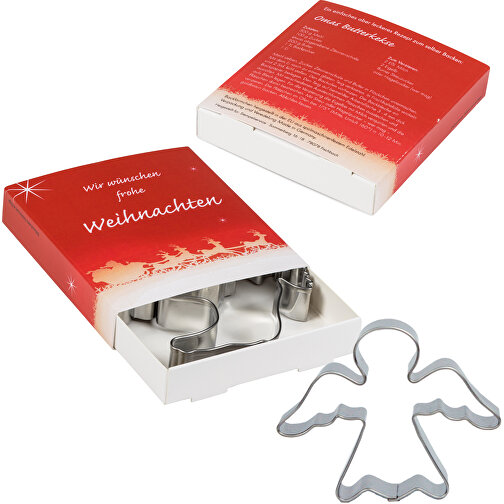 Backförmchen Premium-Box - Xmas - Engel + Glocke , Papier, Edelstahl, 8,10cm x 1,50cm x 9,20cm (Länge x Höhe x Breite), Bild 3