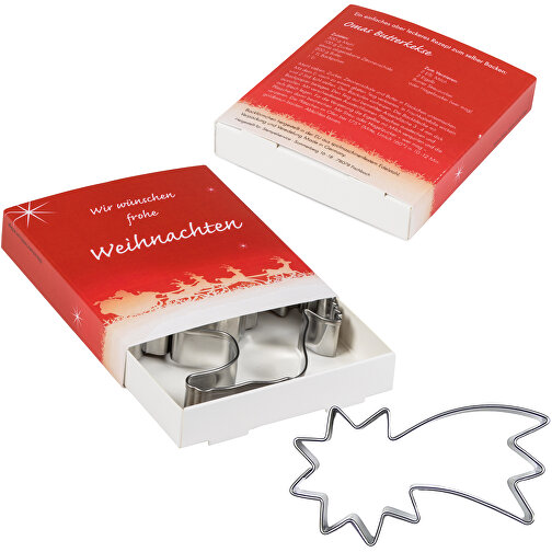 Backförmchen Premium-Box - Xmas - Komet + Glocke , Papier, Edelstahl, 8,10cm x 1,50cm x 9,20cm (Länge x Höhe x Breite), Bild 3