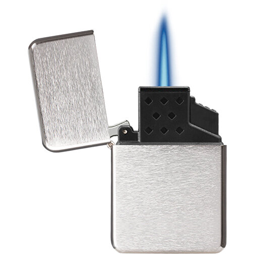 ZORR Exklusiv Jet Flame Feuerzeug , chrom gebürstet, Metall, 3,80cm x 1,30cm x 5,70cm (Länge x Höhe x Breite), Bild 2