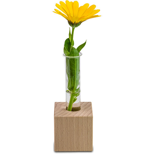 Mini-Vase - Mit Digitaldruck , Papier, Holz, Glas, 4,00cm x 10,00cm x 4,00cm (Länge x Höhe x Breite), Bild 5